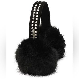 NEW Michael Kors Black Silver Studded puff women's earmuffs Insulated Warm